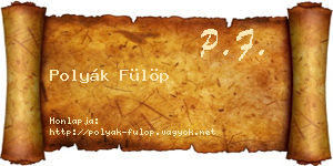 Polyák Fülöp névjegykártya